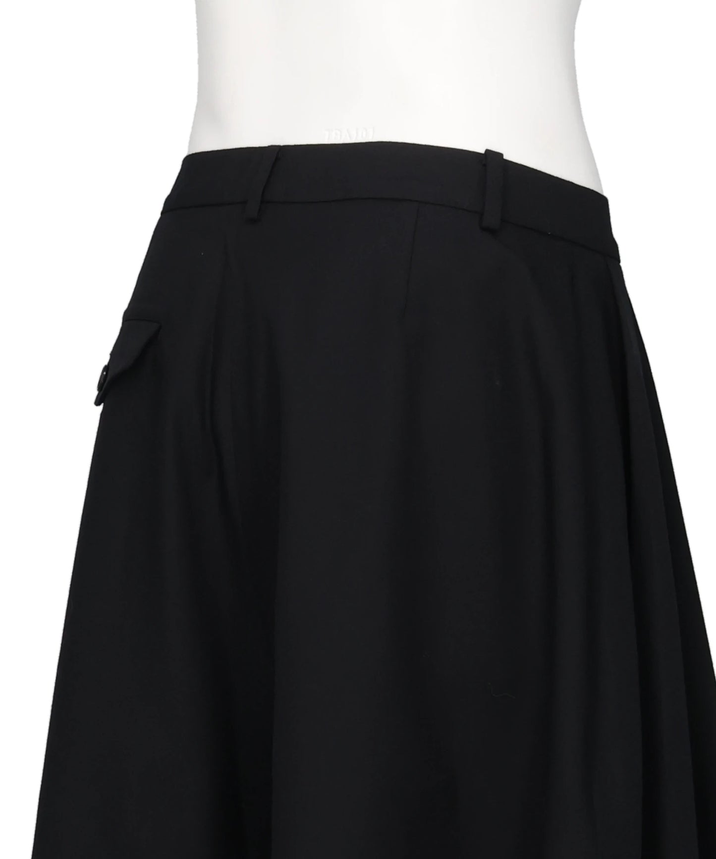 GABARDINE IRREGULAR PLEATED SHORTS