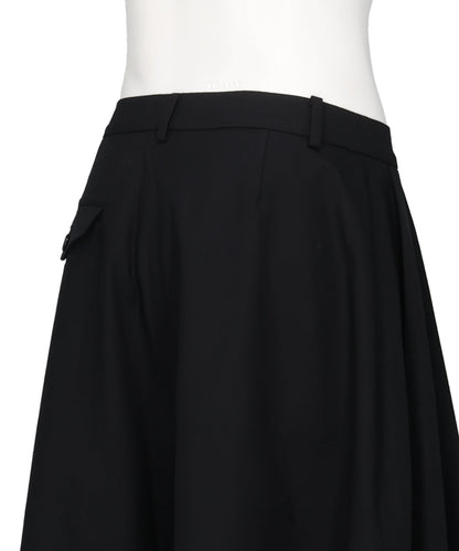 GABARDINE IRREGULAR PLEATED SHORTS