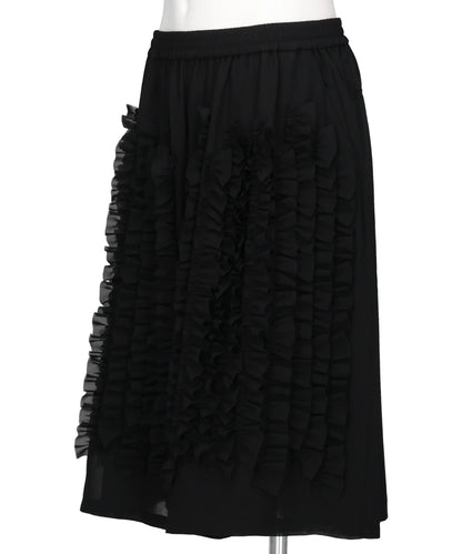 RUFFLE CHIFFON WIDE SHORTS