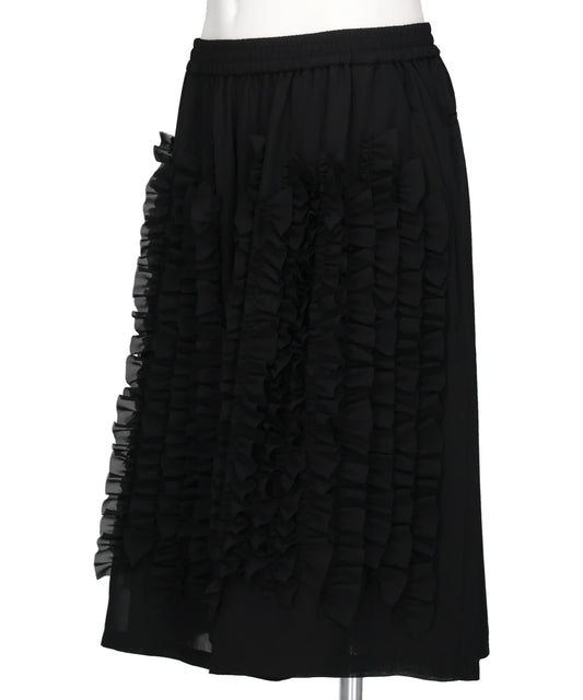 RUFFLE CHIFFON WIDE SHORTS