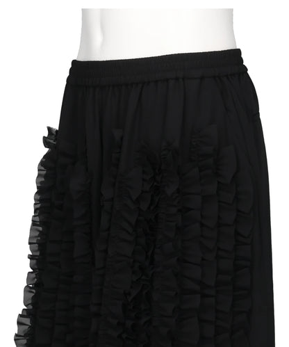 RUFFLE CHIFFON WIDE SHORTS