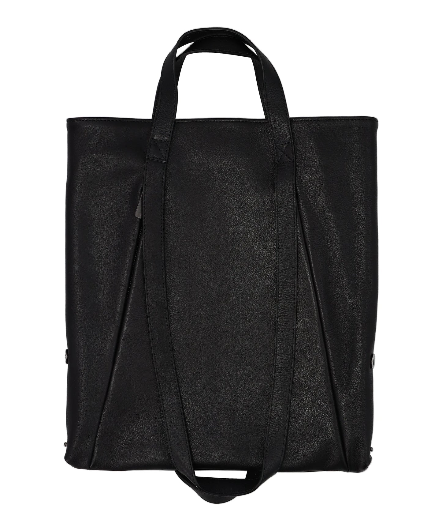 LEATHER SMALL TOTE LOOP HANDLE- BLACK