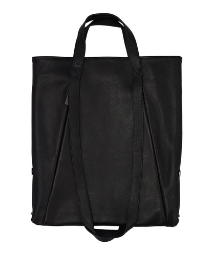LEATHER SMALL TOTE LOOP HANDLE- BLACK