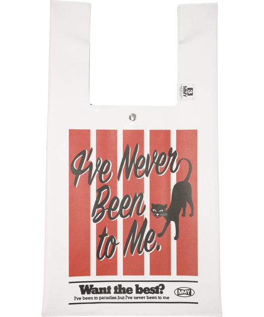 CAT PRINT LEATHER SHOPPING BAG