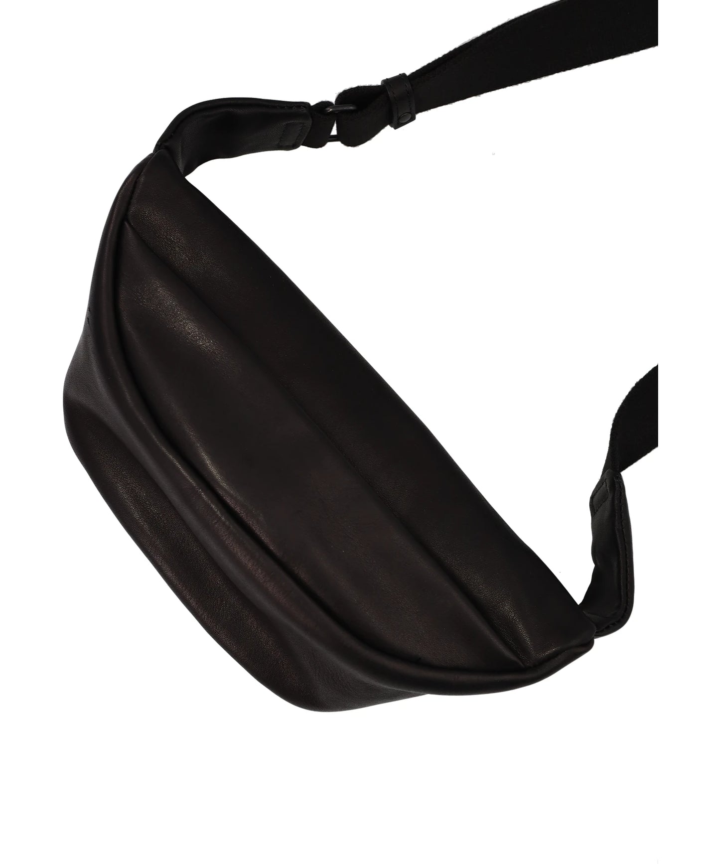 LEATHER SMALL WAIST BAG DEMI CERCLE 19- BLACK