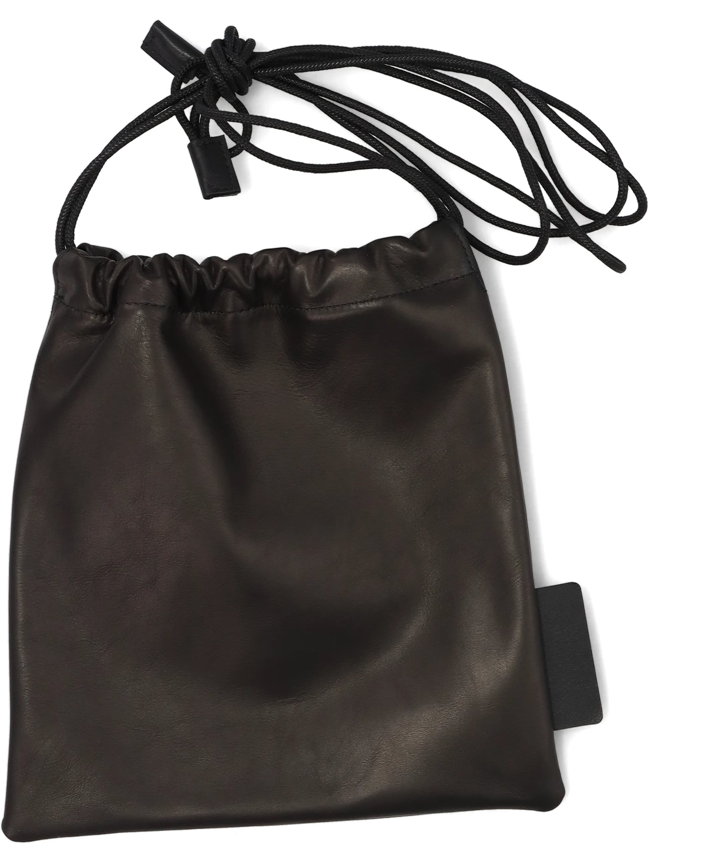 LEATHER DRAWSTRING BAG “SQUARE”