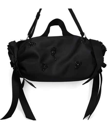 DOUBLE RIBBON ROSETTE BAG W/TURBO EMB
