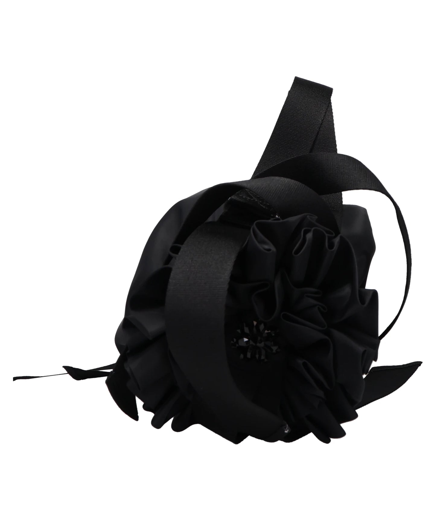 DOUBLE RIBBON ROSETTE BAG W/EMB