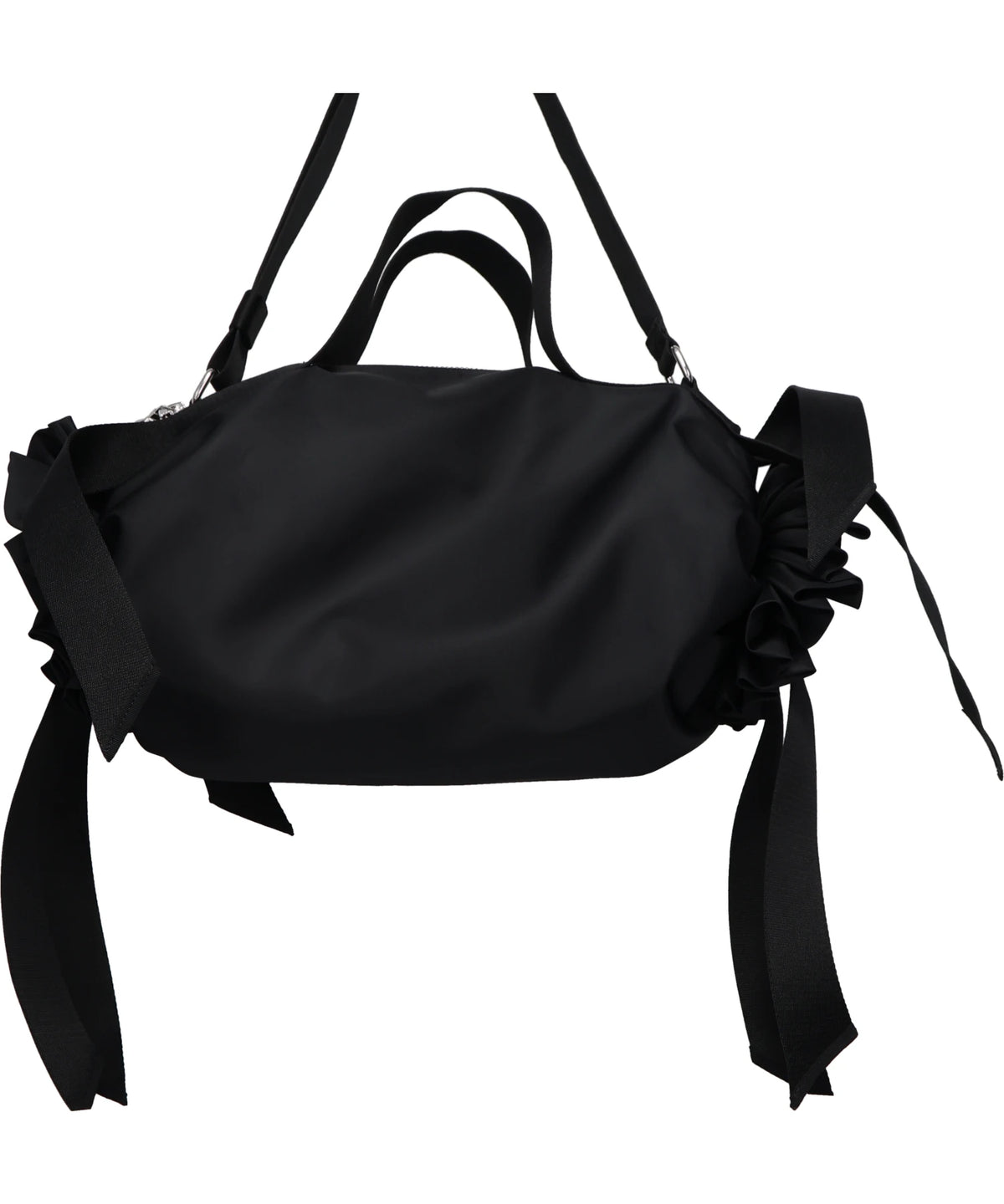 DOUBLE RIBBON ROSETTE BAG W/EMB