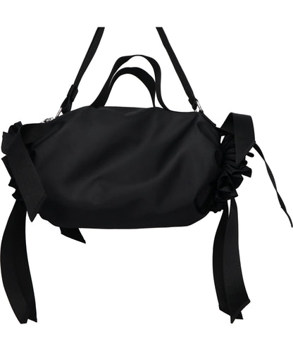 DOUBLE RIBBON ROSETTE BAG W/EMB