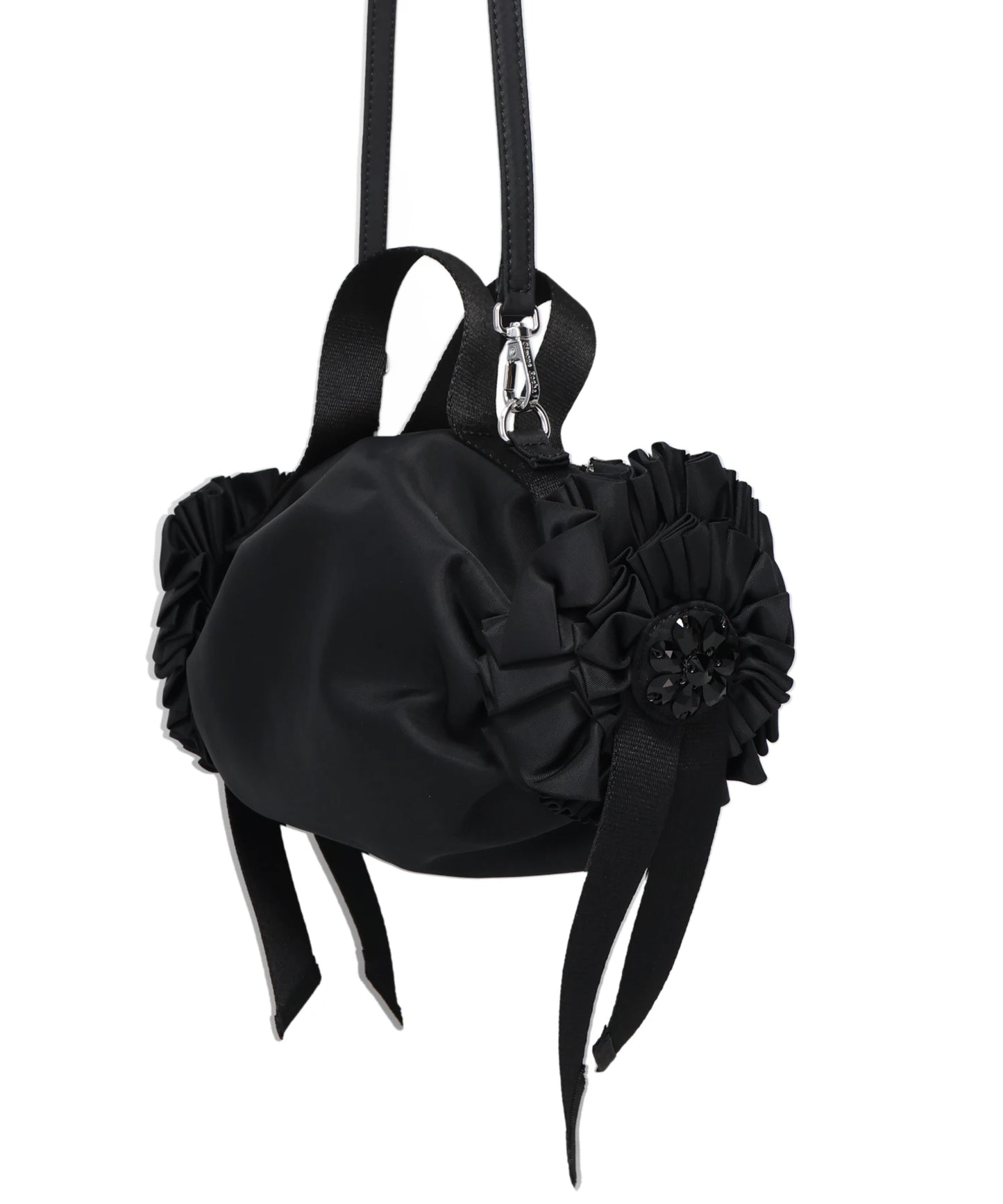 MINI DOUBLE RIBBON ROSETTE BAG W/ EMB