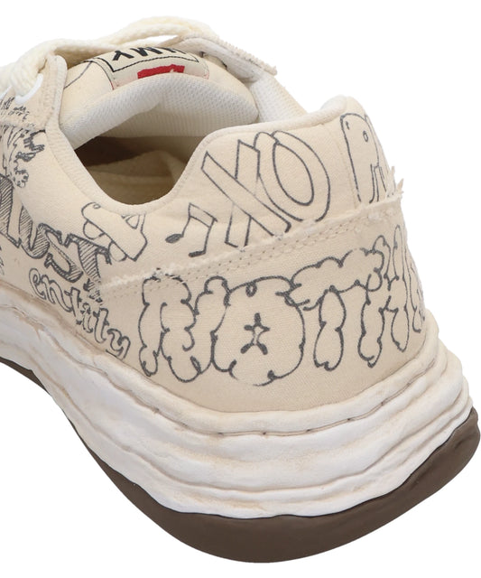 OLIVER/ORIGINAL SOLE GRAFFITI PRINTEDCANVAS LOW-TOP SNEAKER