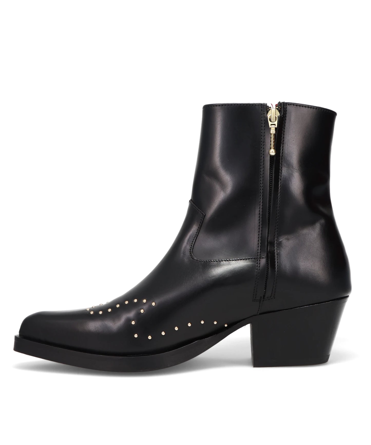 GOLD SUDDED WESTERN BOOTS- BLACK W/ GOLD STUDS