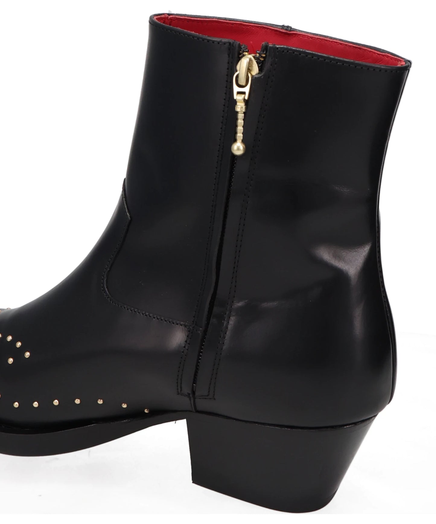 GOLD SUDDED WESTERN BOOTS- BLACK W/ GOLD STUDS