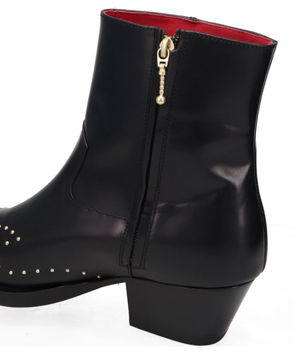 GOLD SUDDED WESTERN BOOTS- BLACK W/ GOLD STUDS