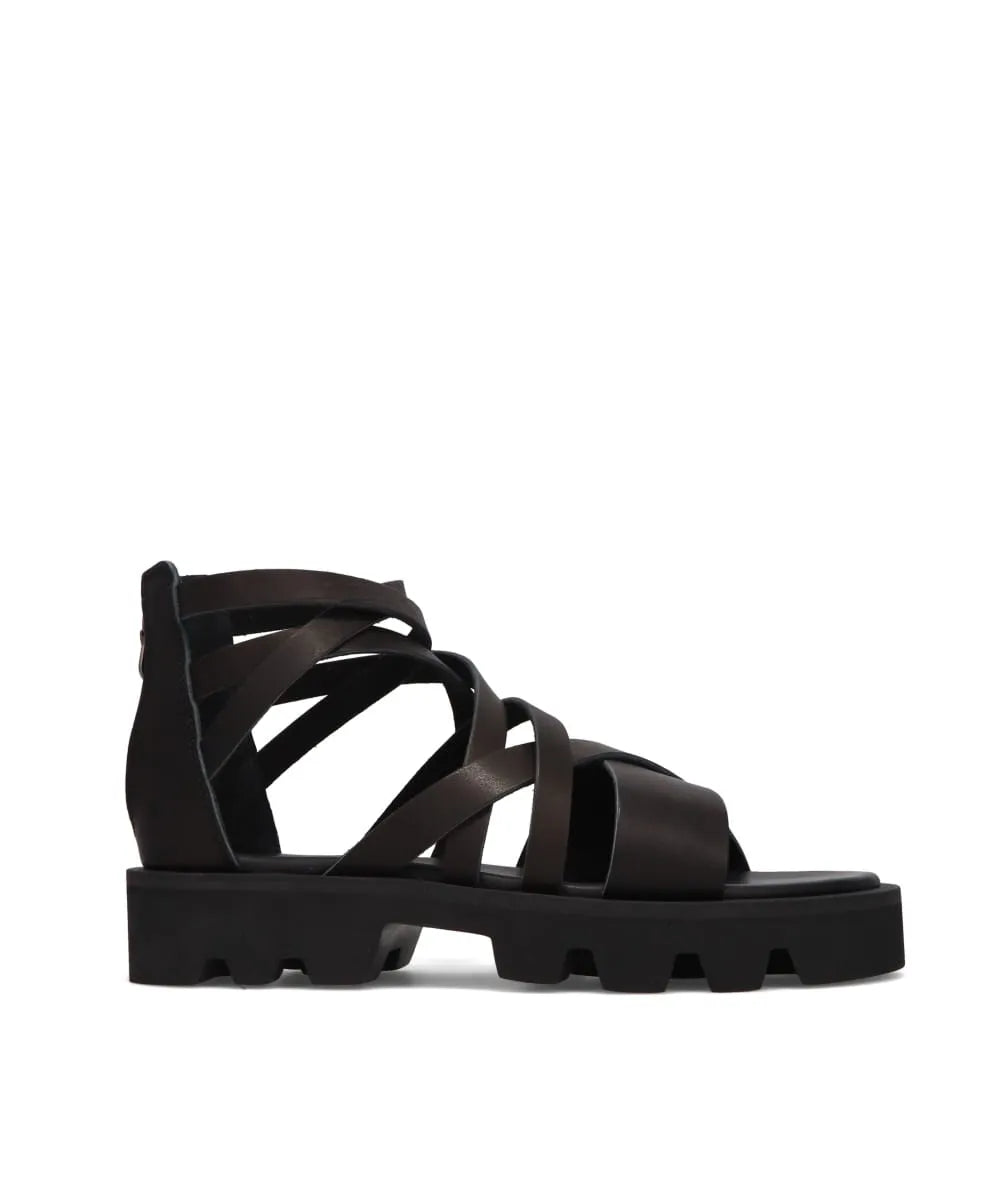CS BACK ZIP GLADIATOR SANDALS