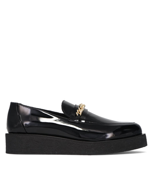 CHAIN CREEPER LOAFERS- BLACK PATENT LEATHER