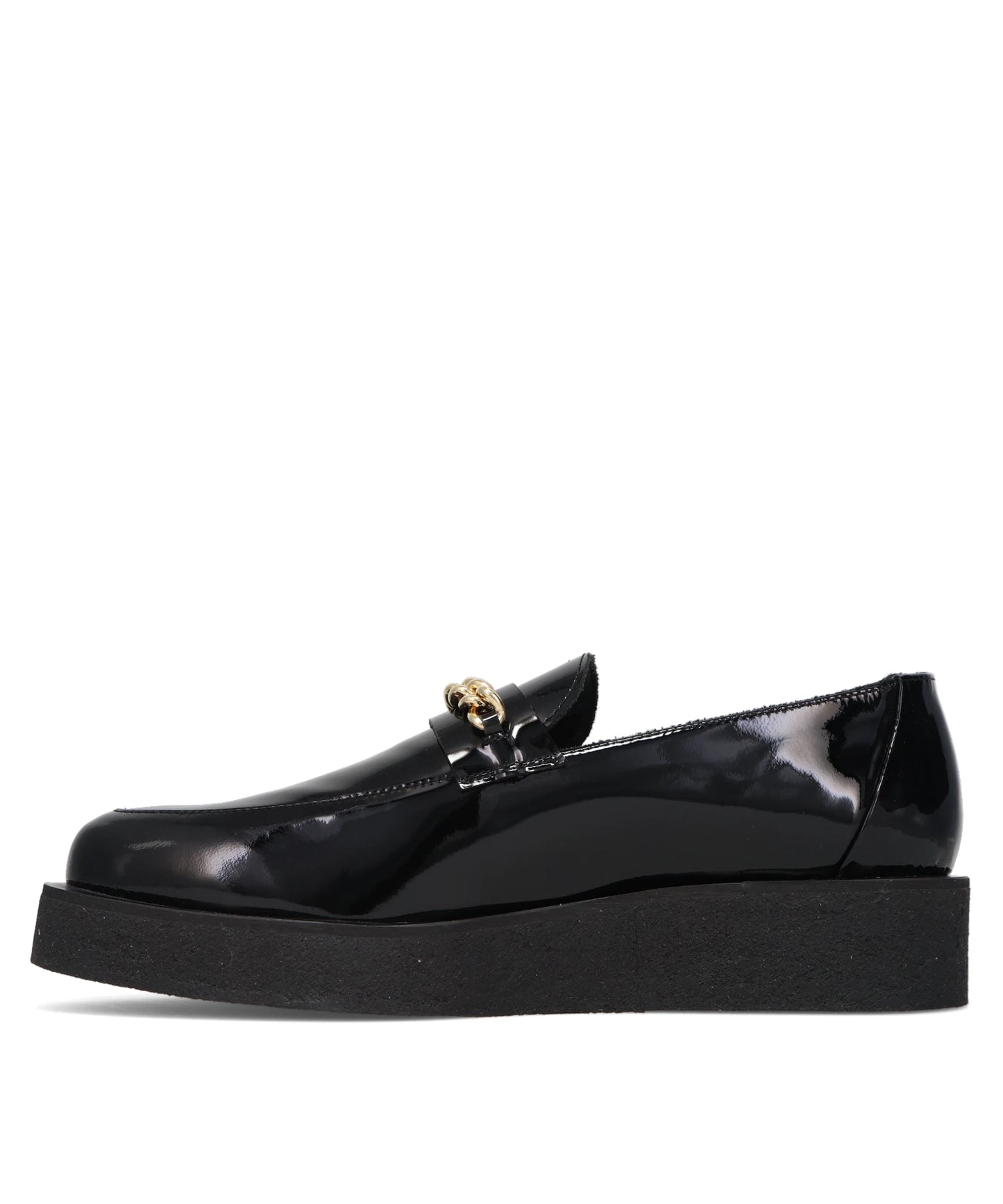 CHAIN CREEPER LOAFERS- BLACK PATENT LEATHER