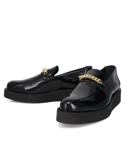 CHAIN CREEPER LOAFERS- BLACK PATENT LEATHER