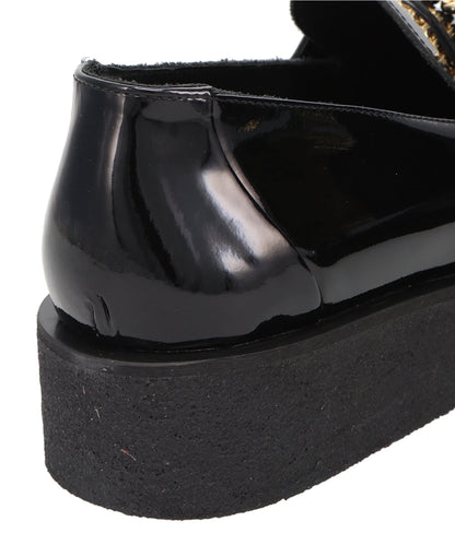 CHAIN CREEPER LOAFERS- BLACK PATENT LEATHER