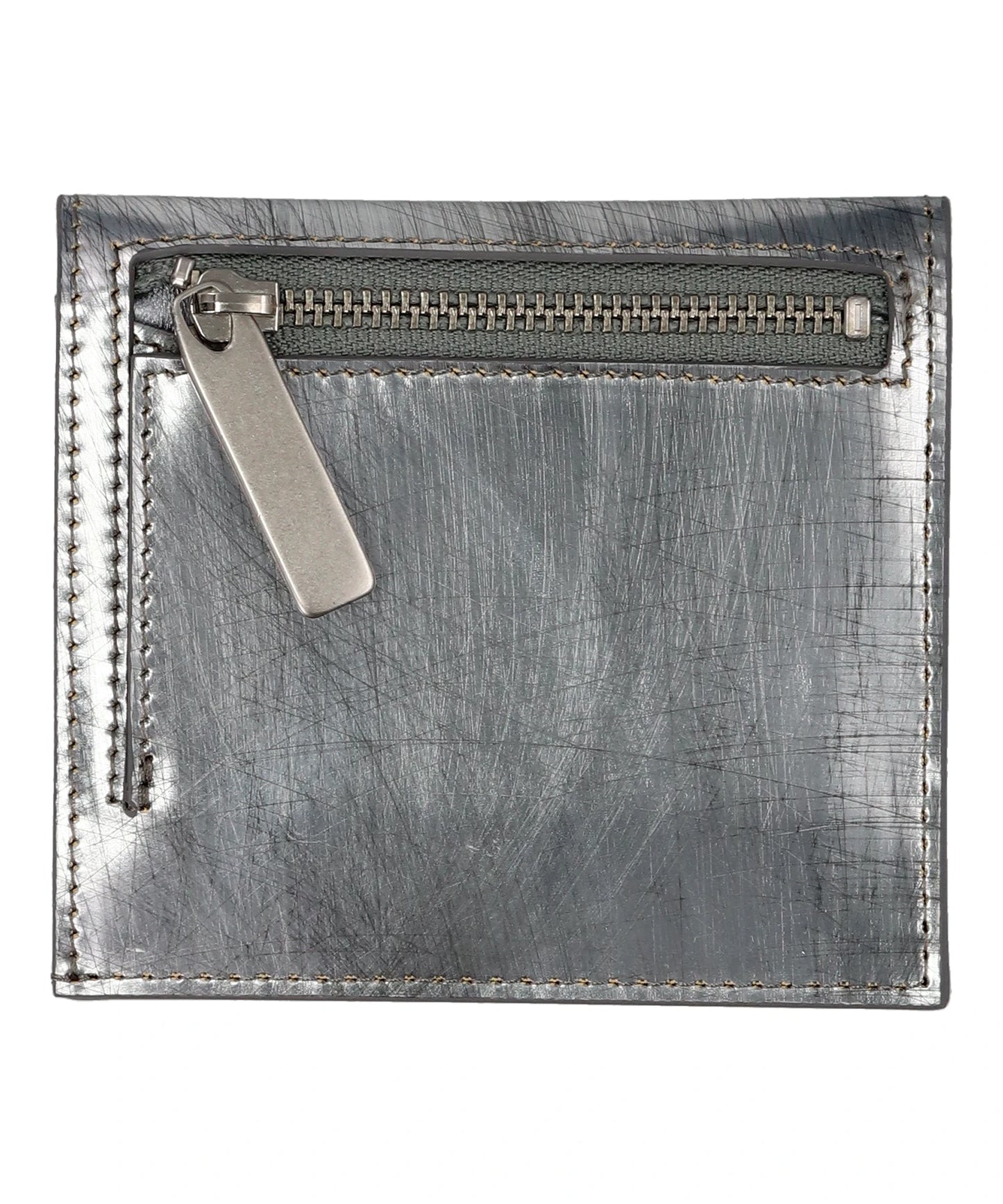 LEATHER WALLET COMPACT- SCRATCH SIL