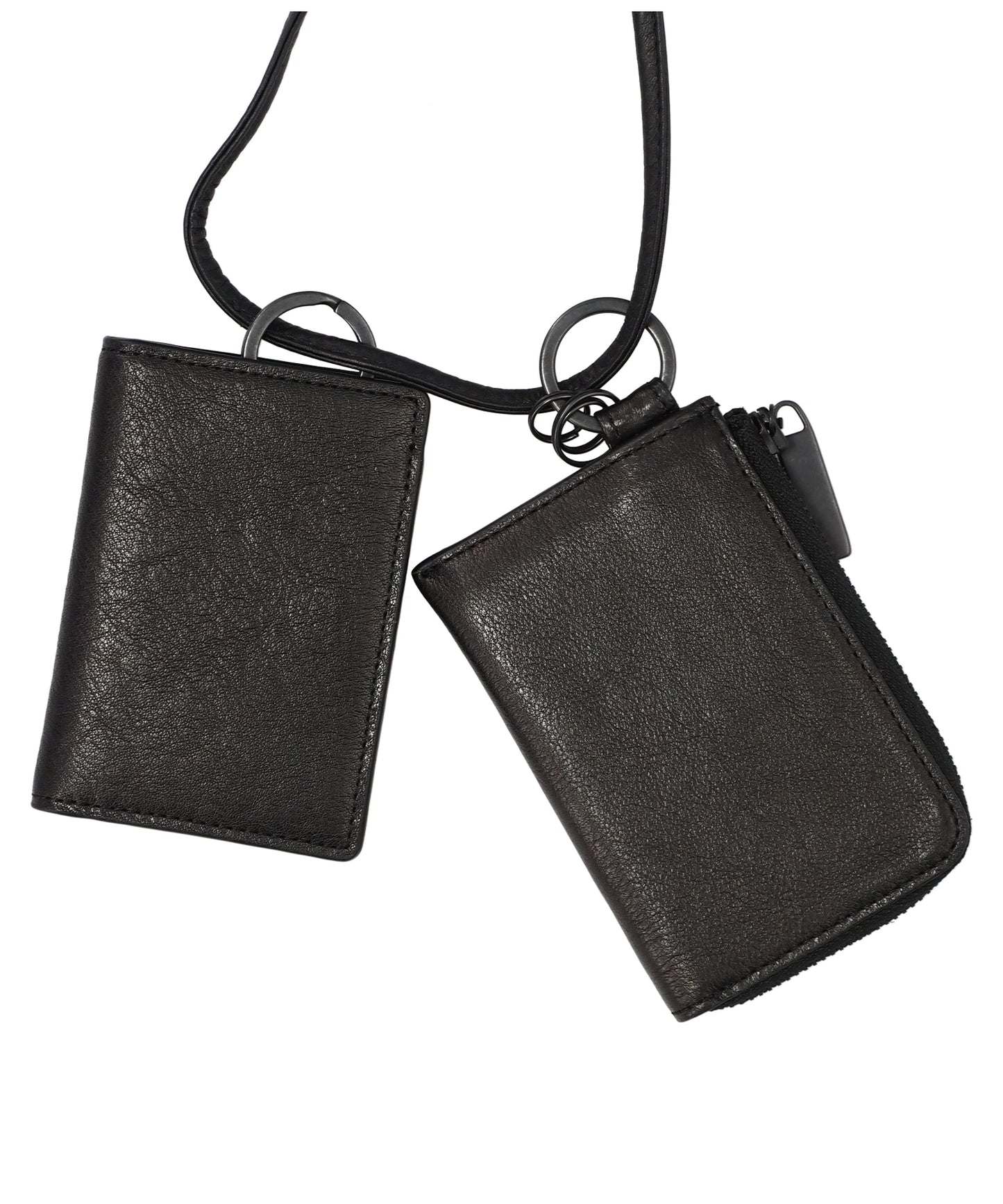 LEATHER WALLET ＆ CARD CASE EMPTY-HANDED- BLACK