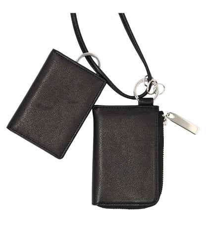 LEATHER WALLET ＆ CARD CASE EMPTY-HANDED- S.BLACK