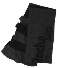 Simone Rocha RUFFLE DETAIL GRAPHIC LOGO KNIT SCARFW/ DAISY EMB