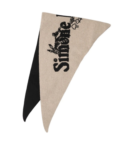 Simone Rocha GRAPHIC LOGO KNIT NECKERCHIEF W/ EMB