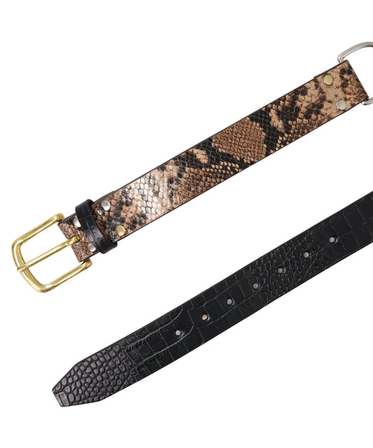 COLLAGE BELT- BROWN+BLACK BRW