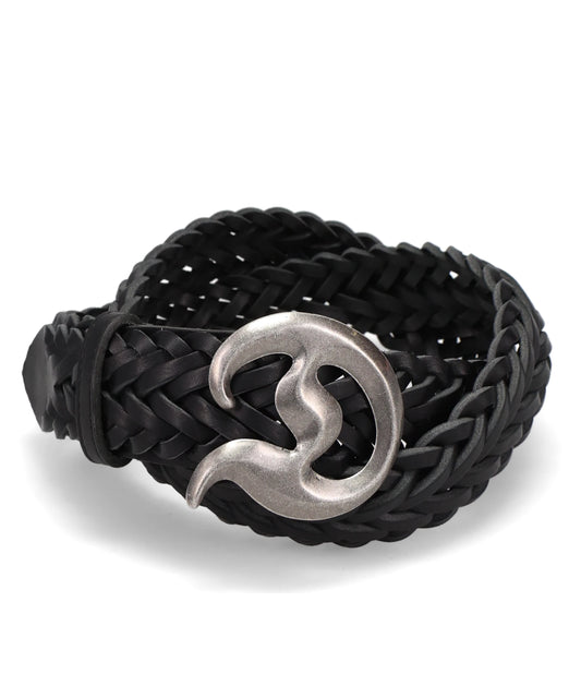 “D” BUCKLE BRAIDED LEATHER BELT