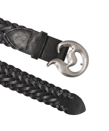 “D” BUCKLE BRAIDED LEATHER BELT