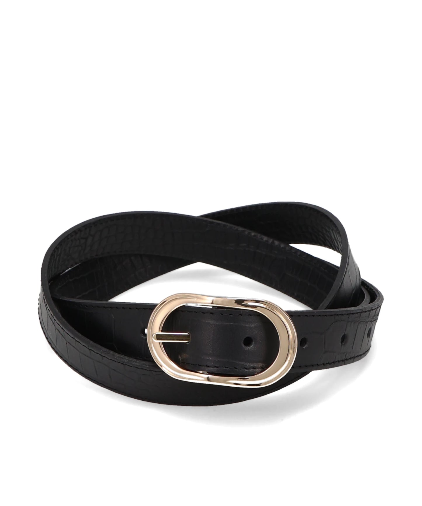 ERNEST W.BAKER GOLD BUCKLE LEATHER BELT