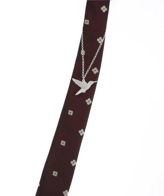 "HUMMING BIRD" EMBROIDARY FLOWER TIE