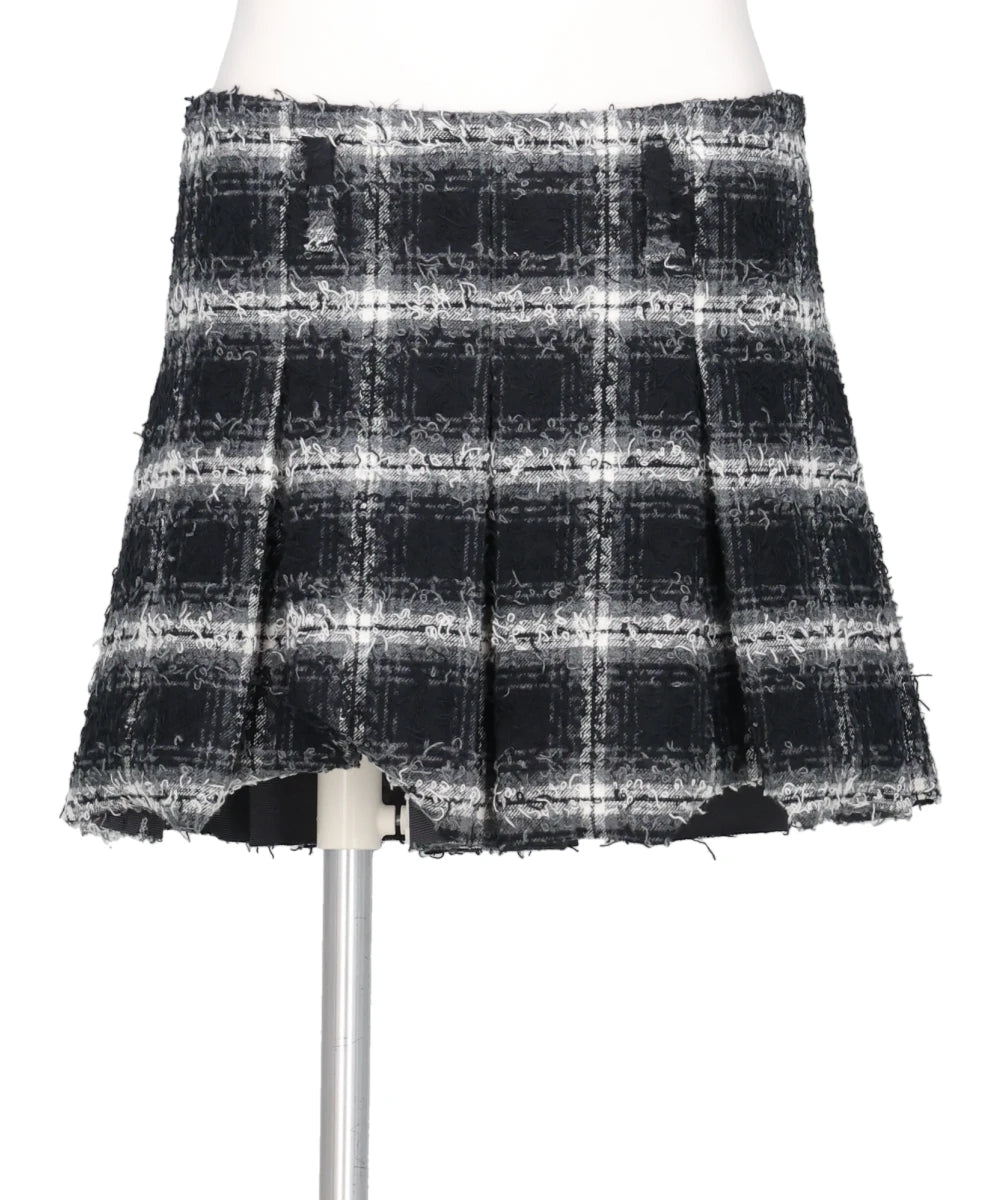 SHAGGY PLAID SKIRT