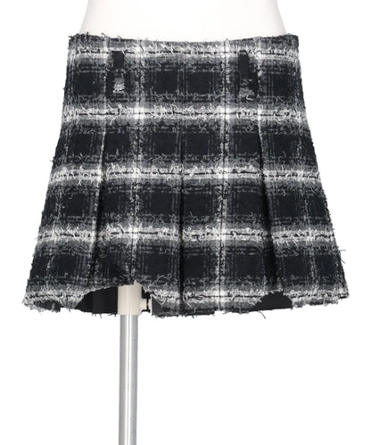 SHAGGY PLAID SKIRT