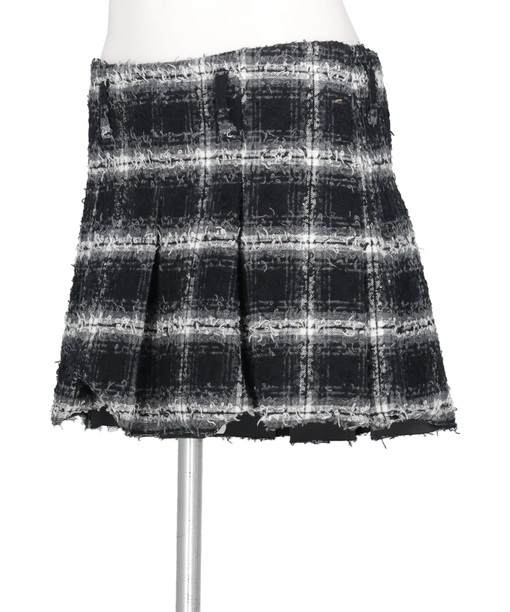 SHAGGY PLAID SKIRT