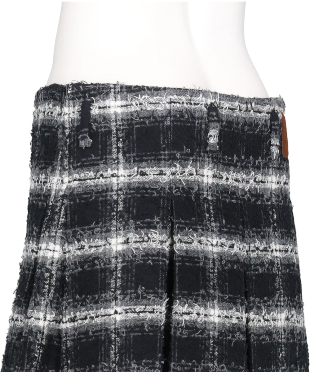 SHAGGY PLAID SKIRT