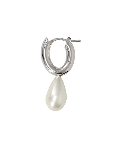 SINGLE PEARL HOOP EARRING