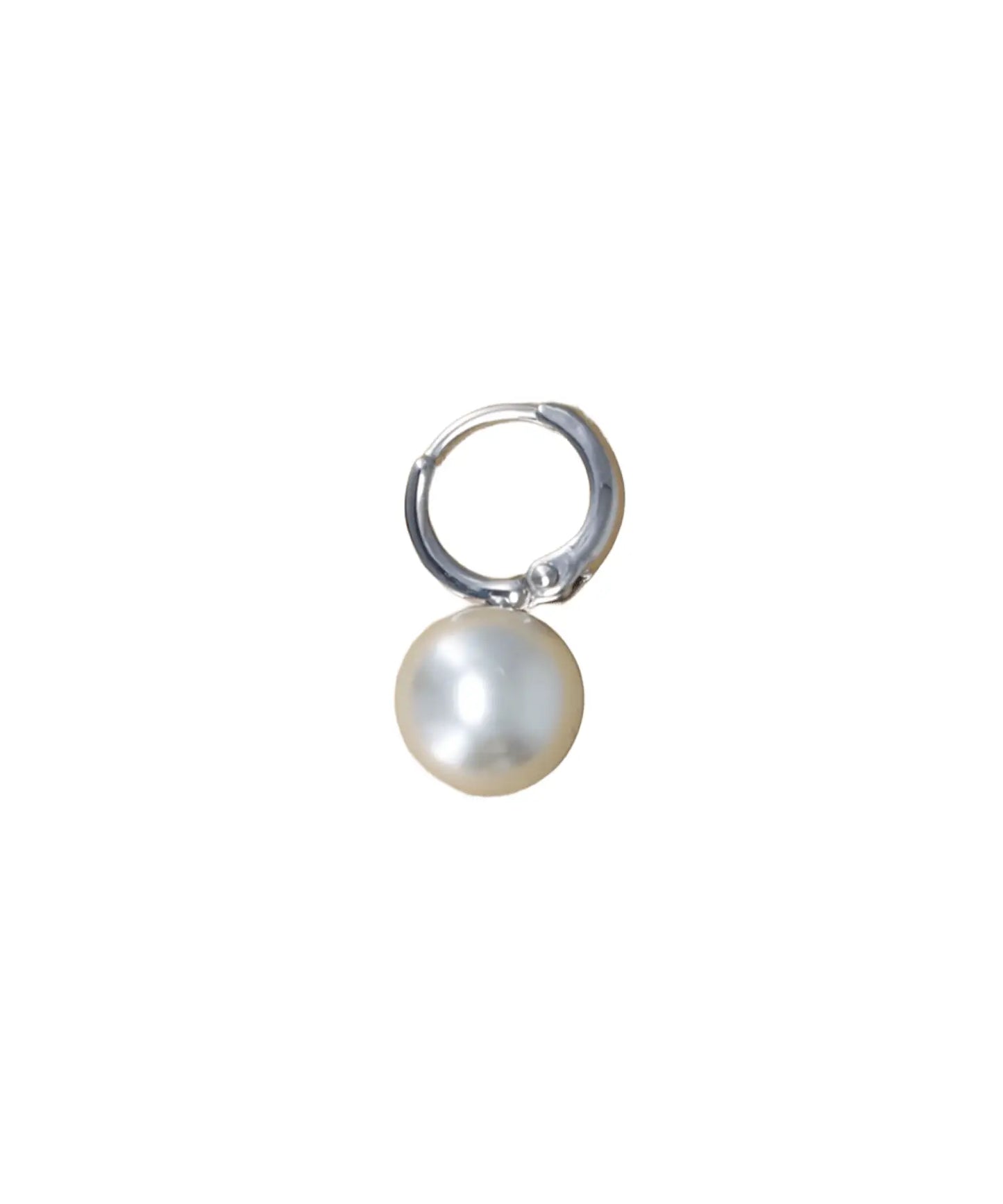 SINGLE SMALL PEARL HOOP EARRING