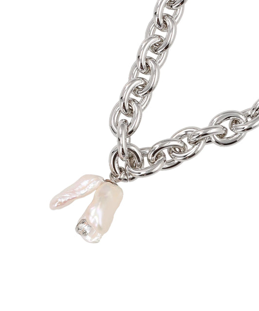 PEARL & CRYSTAL BLOOM PENDANT CHAIN NECKLACE