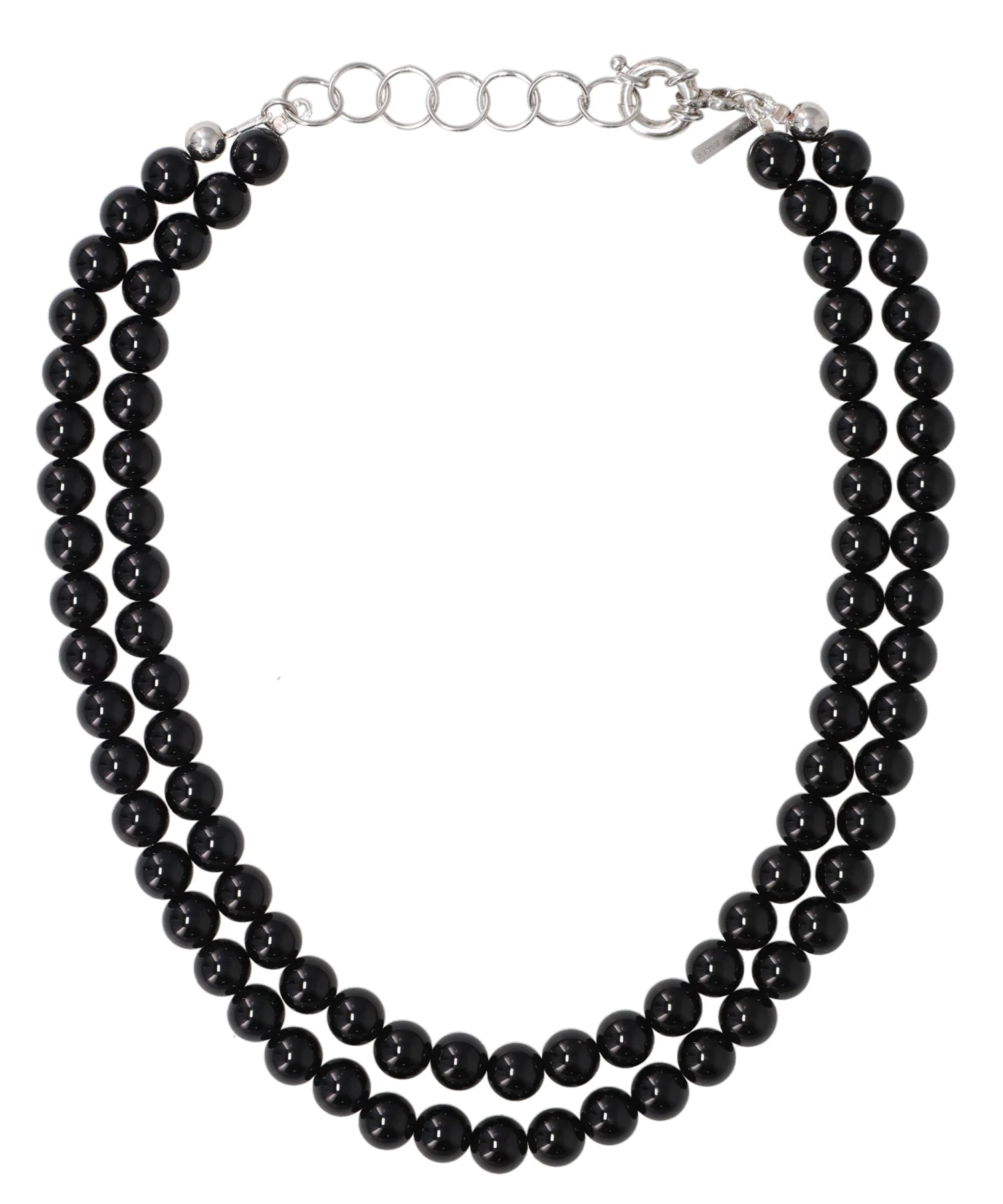 ERNEST W.BAKER BLACK AGATE PEARL NECKLACE