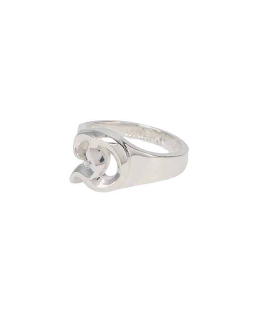 "D" SILVER RING