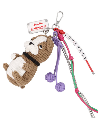 CHARACTER CROCHET BAG CHARM- BULLDOG BEI