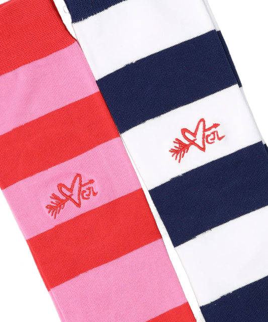 LOVERBOY SOCK-MULTIPACK- NAVY+WHITE AND CORAL+PINK BLU