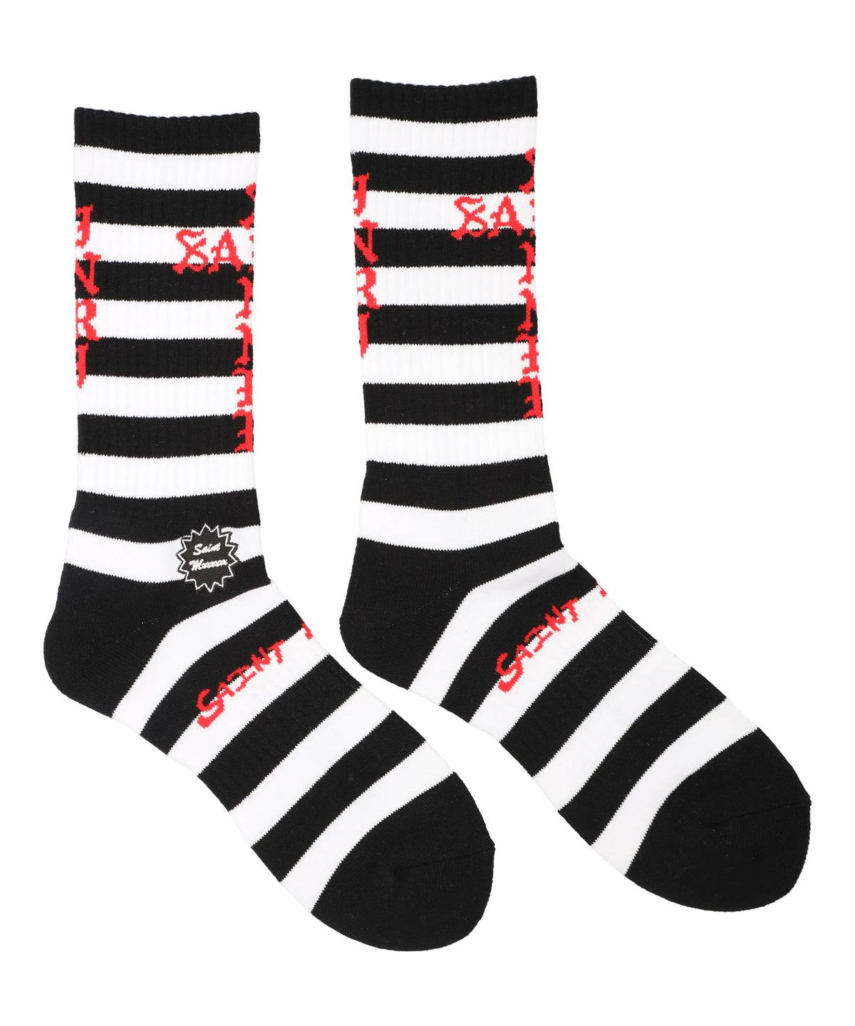 SOCKS/BORDER/BLACK+WHITE