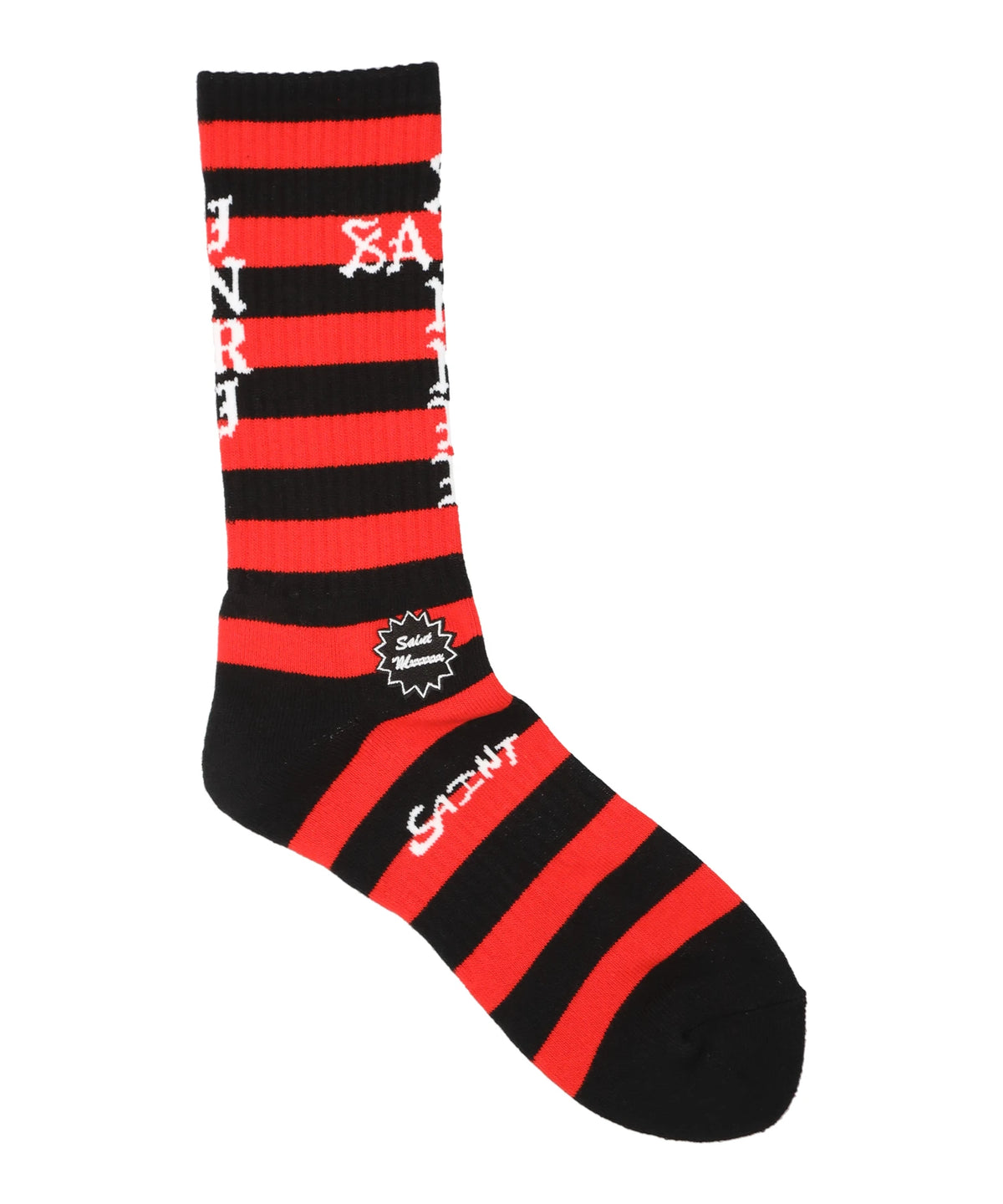 SAINT Mxxxxxx（セント マイケル)SOCKS/BORDER/BLACK+RED