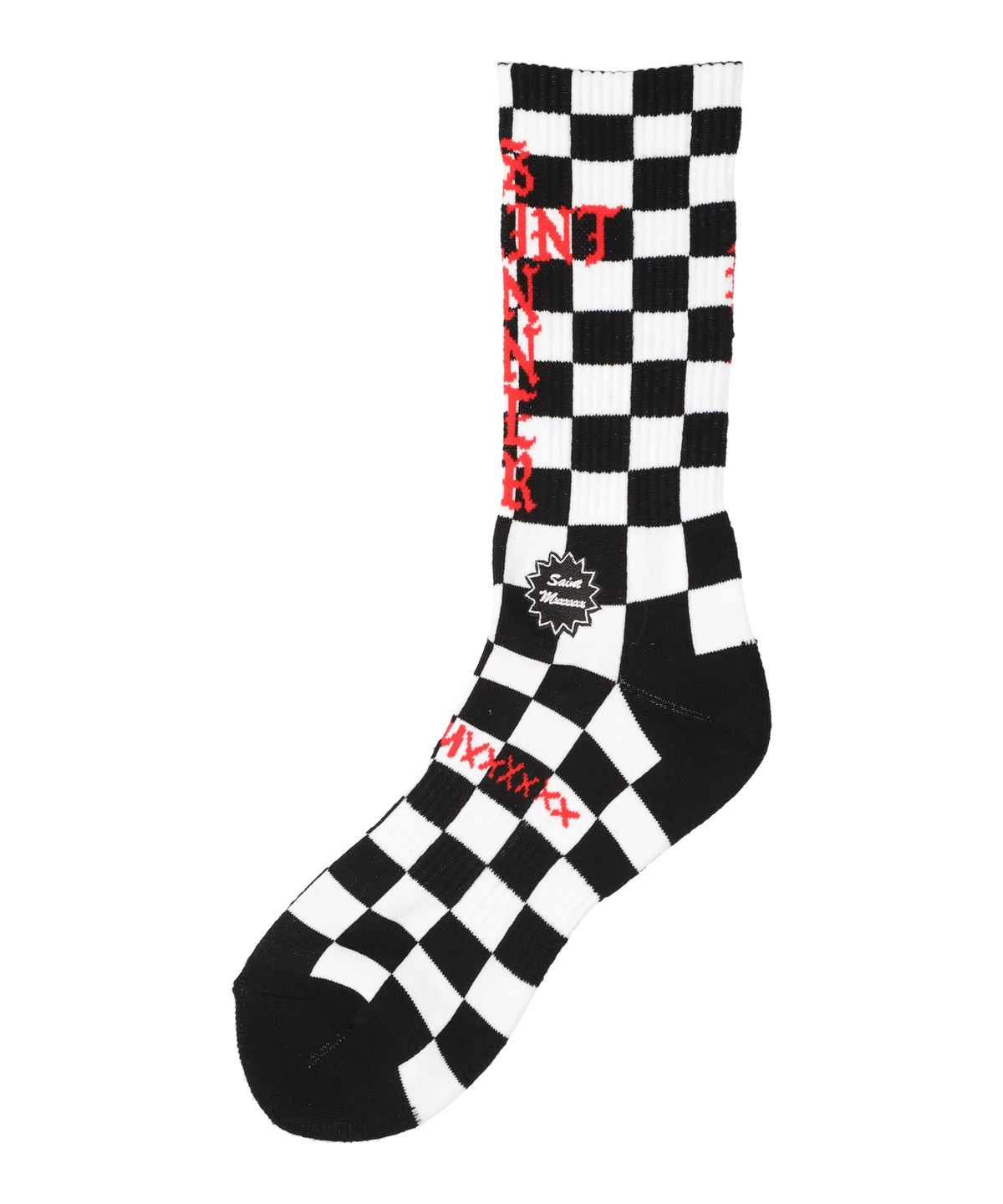 SOCKS/CHECK/BLACK+WHITE