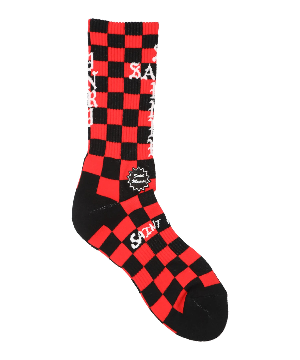 SAINT Mxxxxxx（セント マイケル)SOCKS/CHECK/BLACK+RED