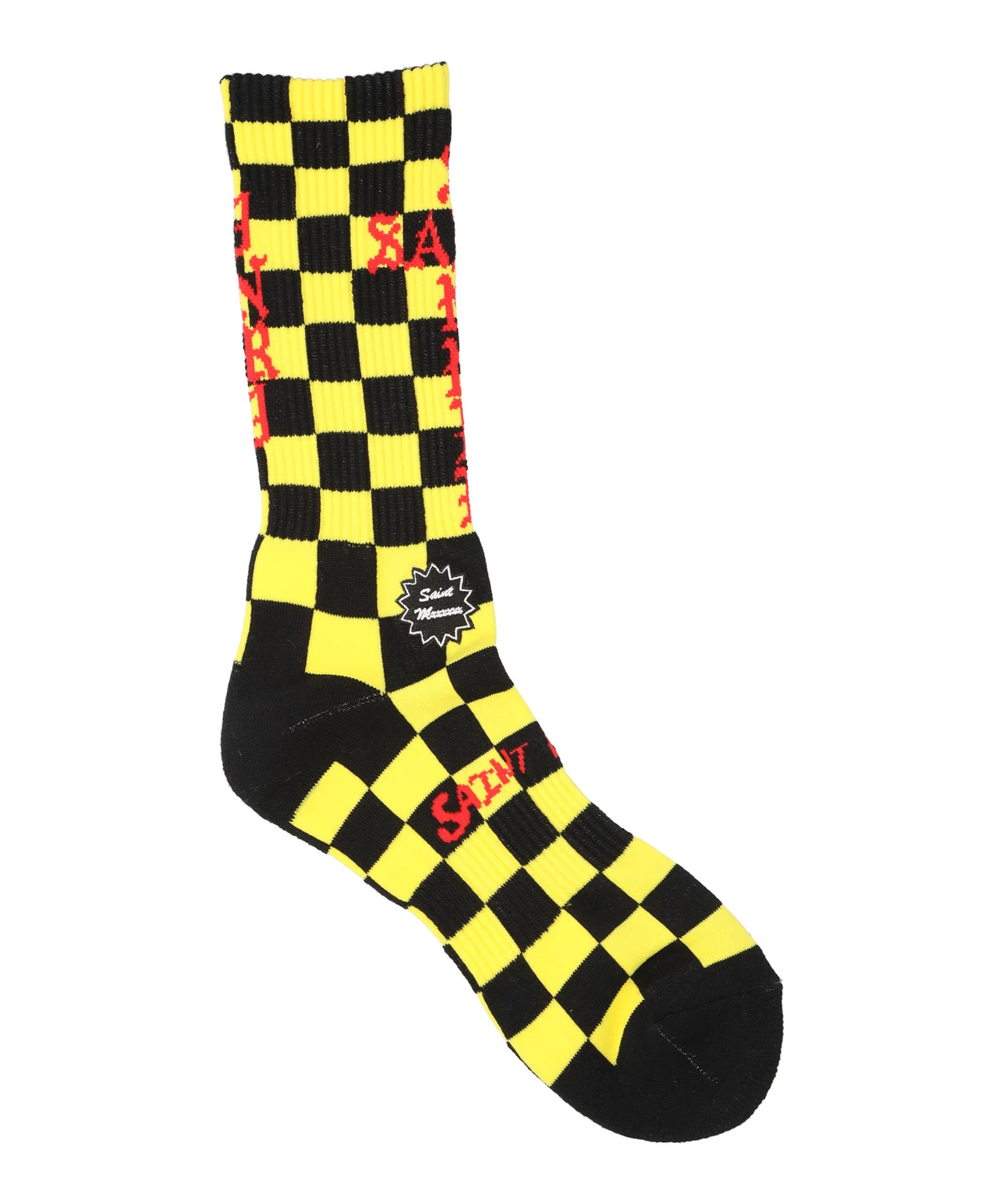 SAINT Mxxxxxx（セント マイケル)SOCKS/CHECK/BLACK+YELLOW